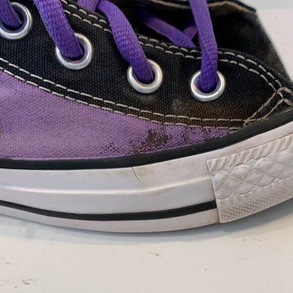 Converse Chuck Taylor All Star | High Top Sneaker Black Purple Teal Custom - Picture 8 of 11